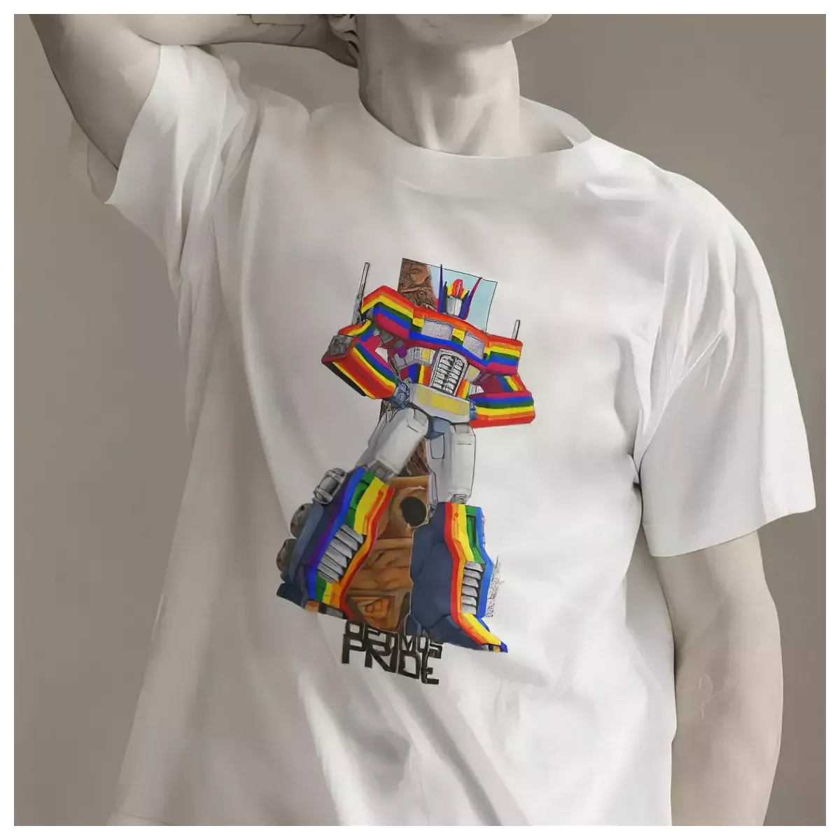 OPTIMUS PRIDE t-shirt homme col rond 100% coton