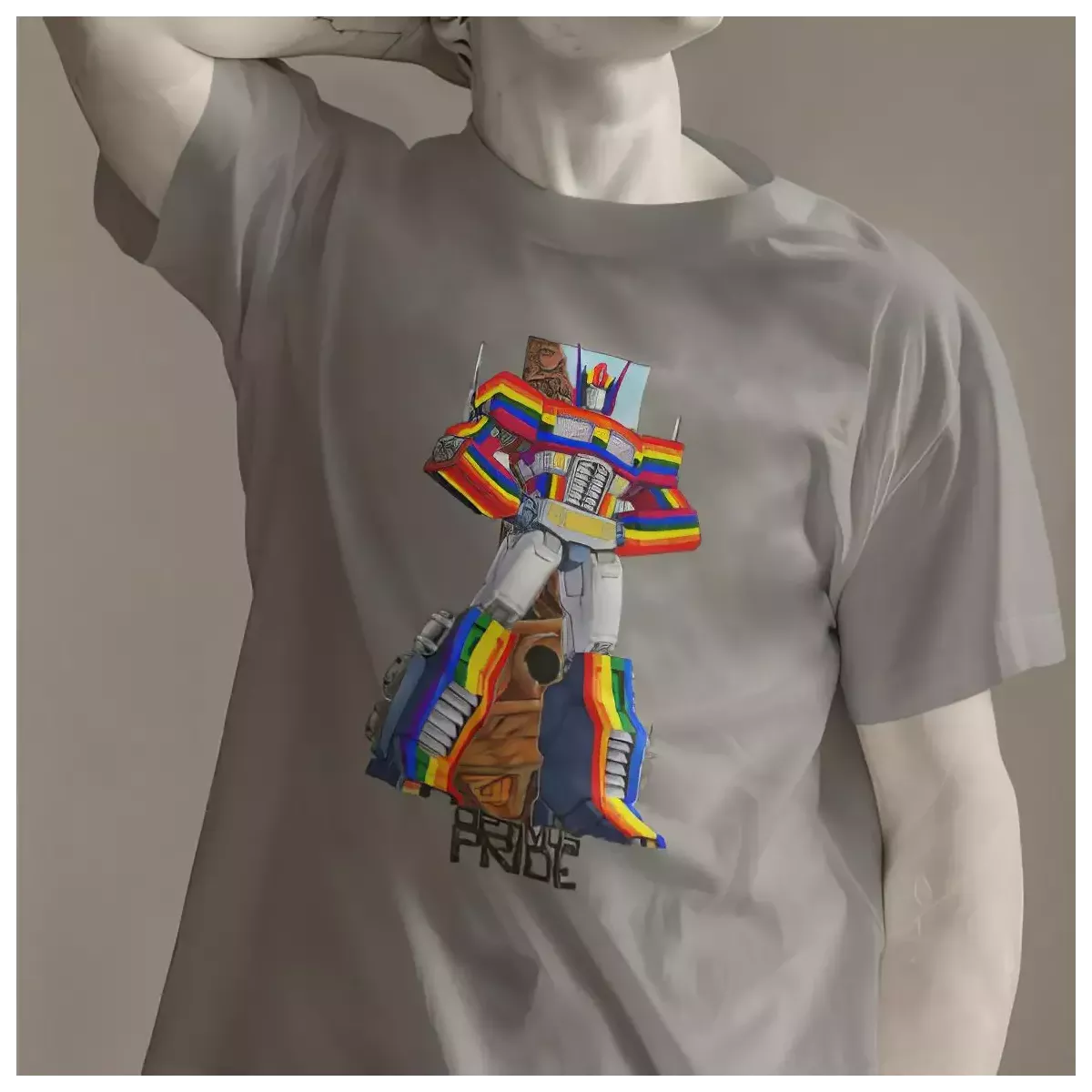 OPTIMUS PRIDE t-shirt homme col rond 100% coton