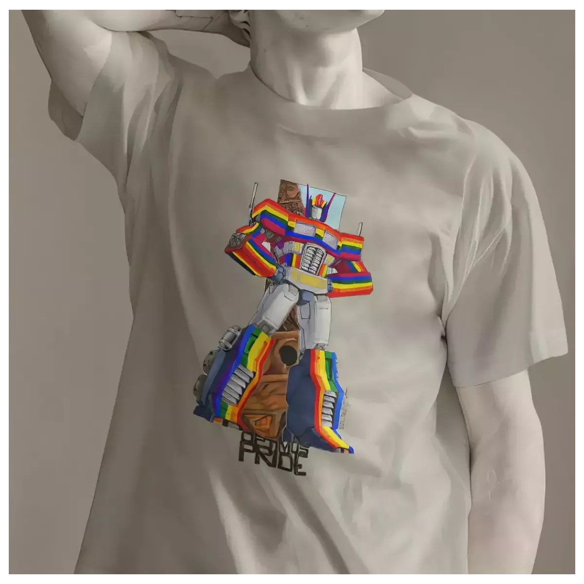 OPTIMUS PRIDE t-shirt homme col rond 100% coton