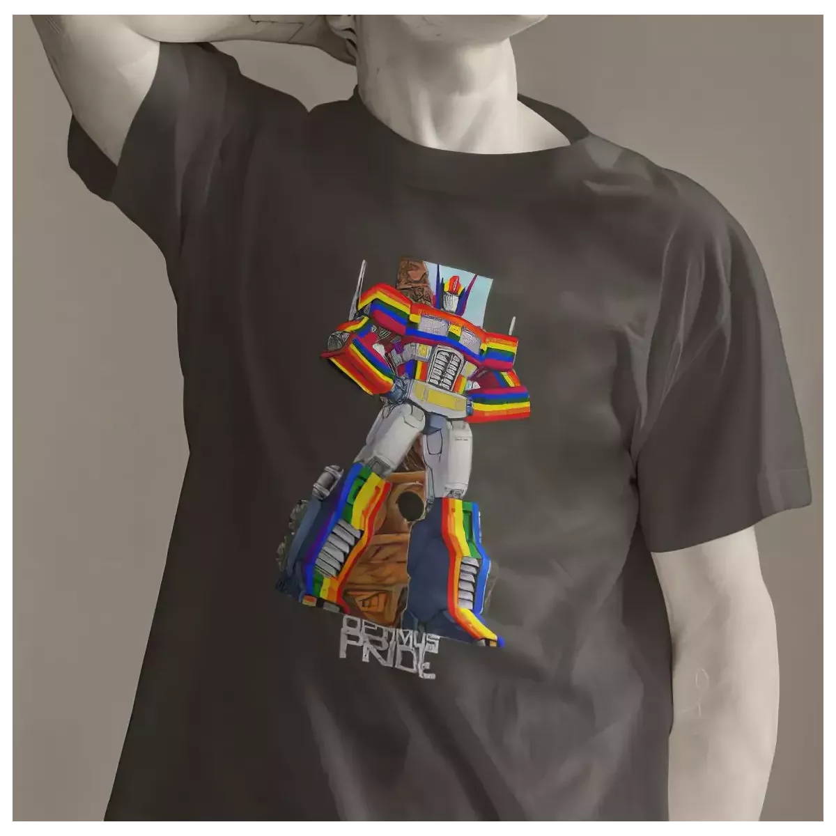 OPTIMUS PRIDE t-shirt homme col rond 100% coton