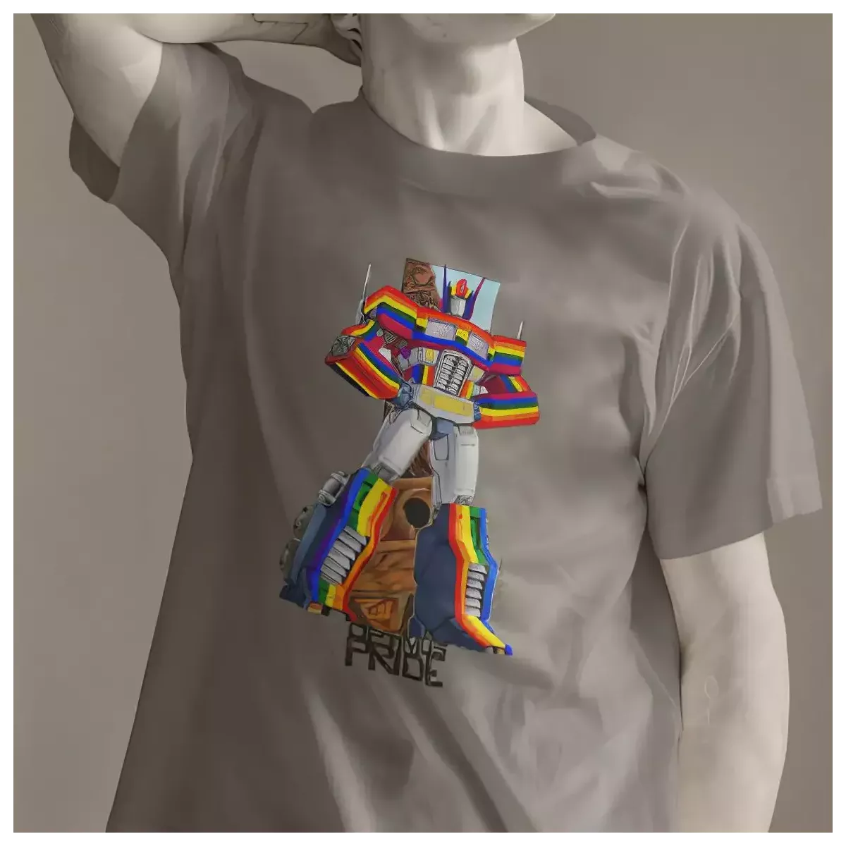 OPTIMUS PRIDE t-shirt homme col rond 100% coton