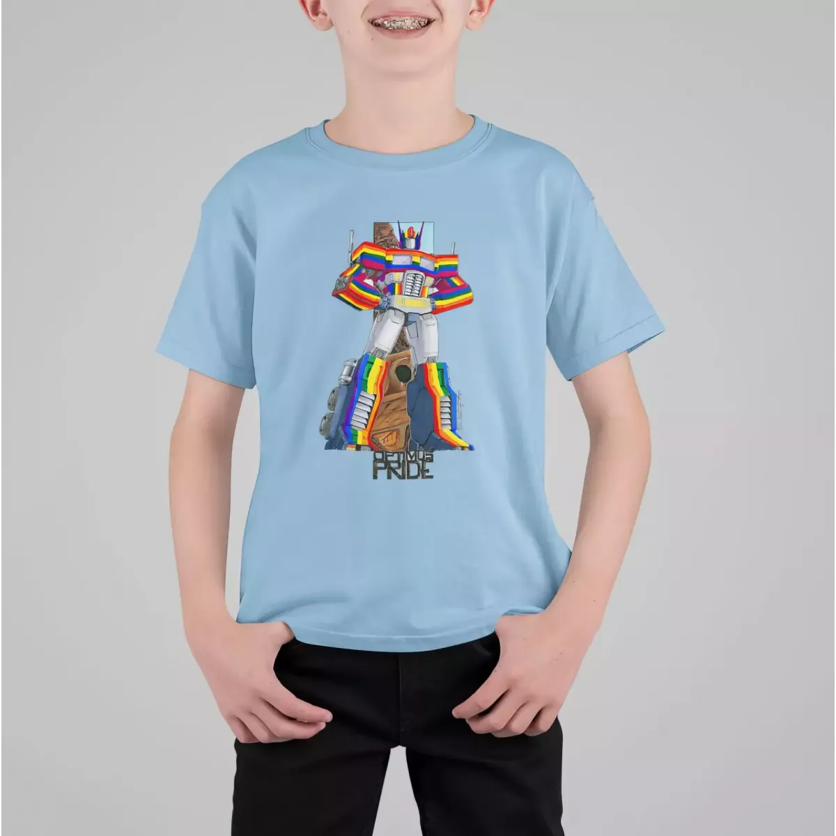 OPTIMUS PRIDE t-shirt enfant unisexe col rond 100% coton