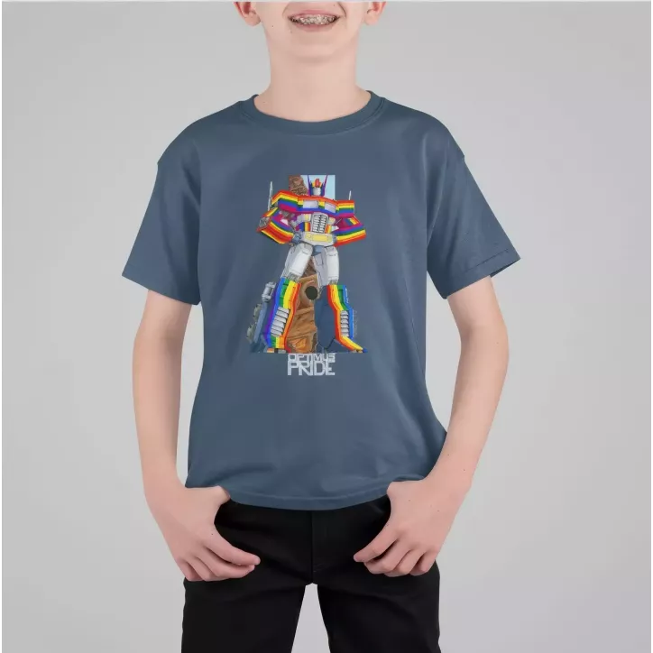 OPTIMUS PRIDE t-shirt enfant unisexe col rond 100% coton