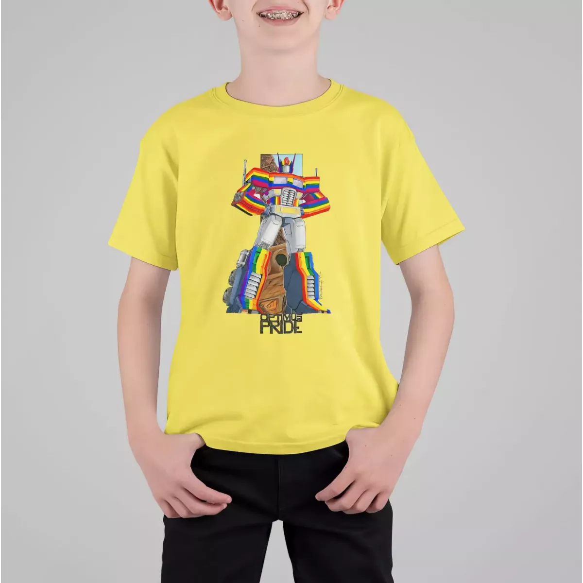 OPTIMUS PRIDE t-shirt enfant unisexe col rond 100% coton