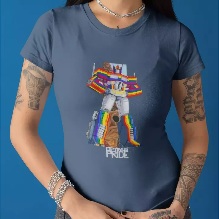 OPTIMUS PRIDE t-shirt femme col rond 100% coton