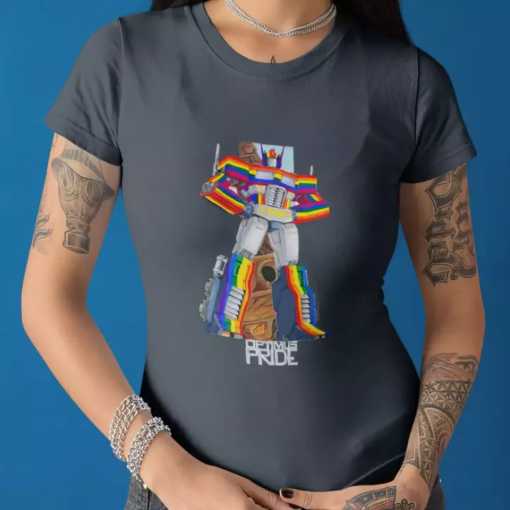 OPTIMUS PRIDE t-shirt femme col rond 100% coton