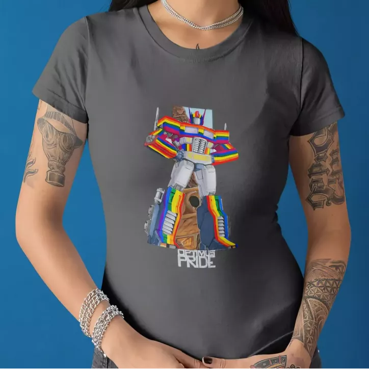 OPTIMUS PRIDE t-shirt femme col rond 100% coton