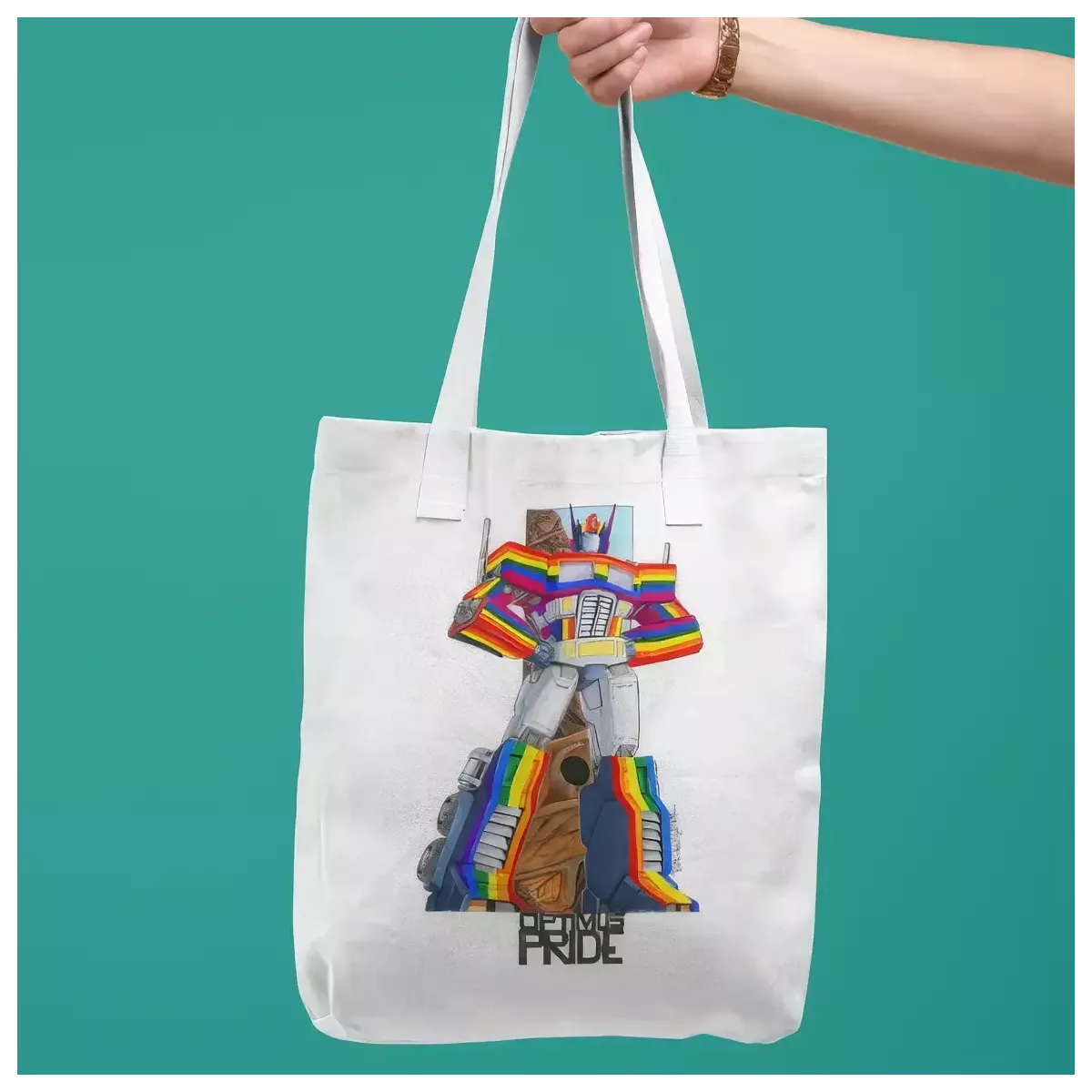 OPTIMUS PRIDE tote bag 100% coton