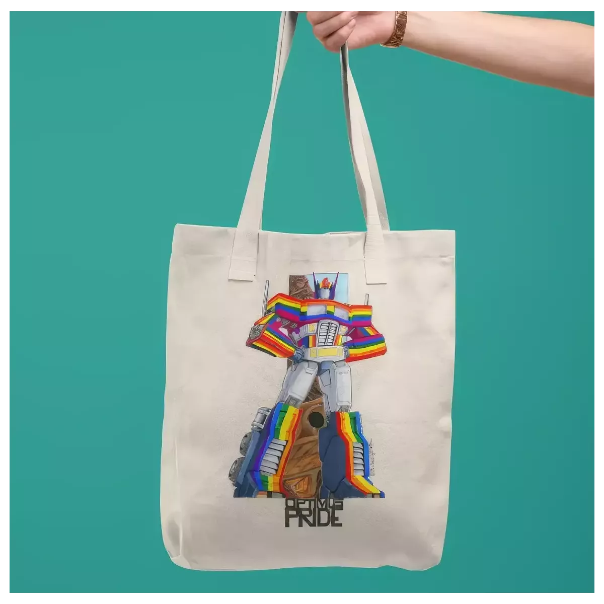 OPTIMUS PRIDE tote bag 100% coton