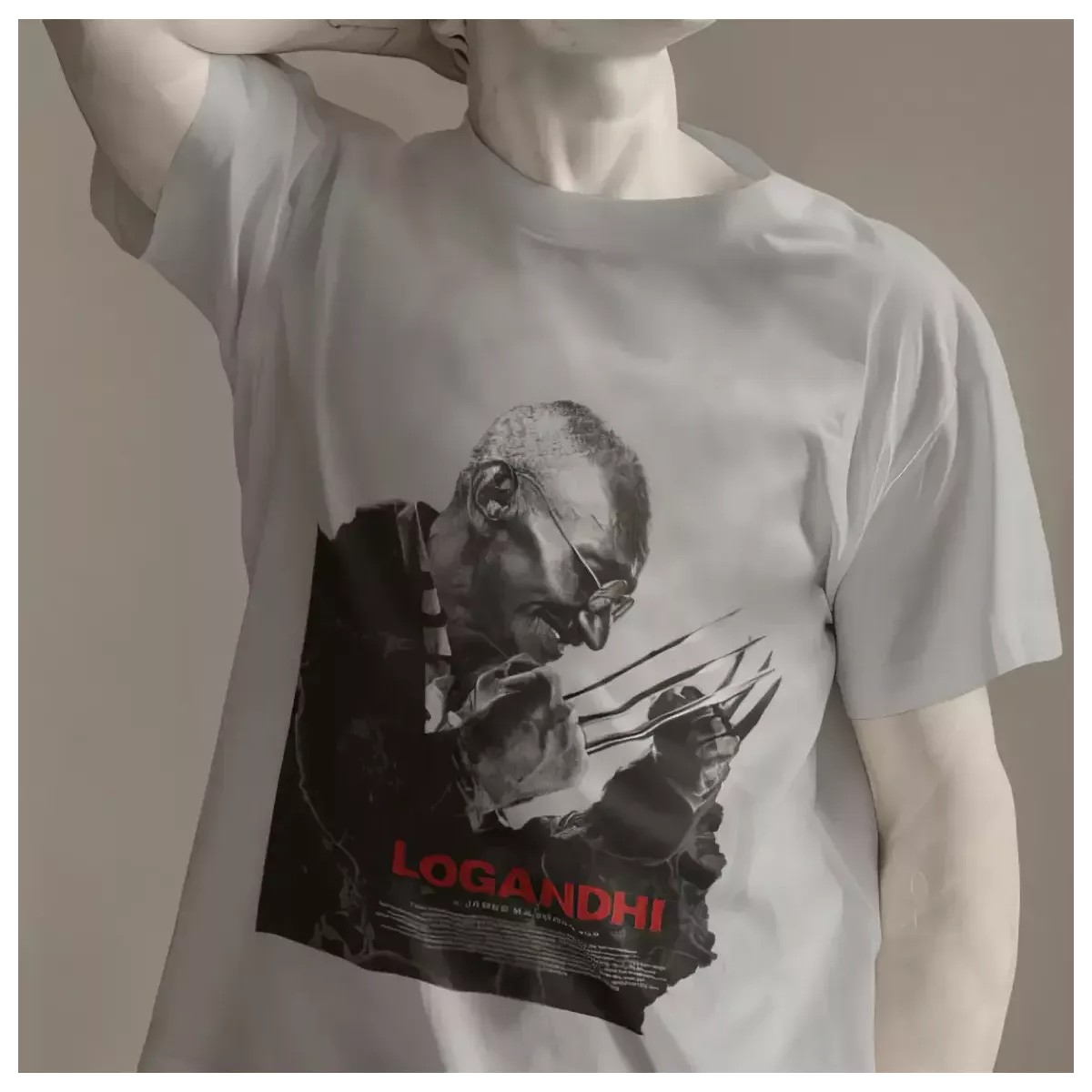 LOGANDHI t-shirt homme col rond 100% coton