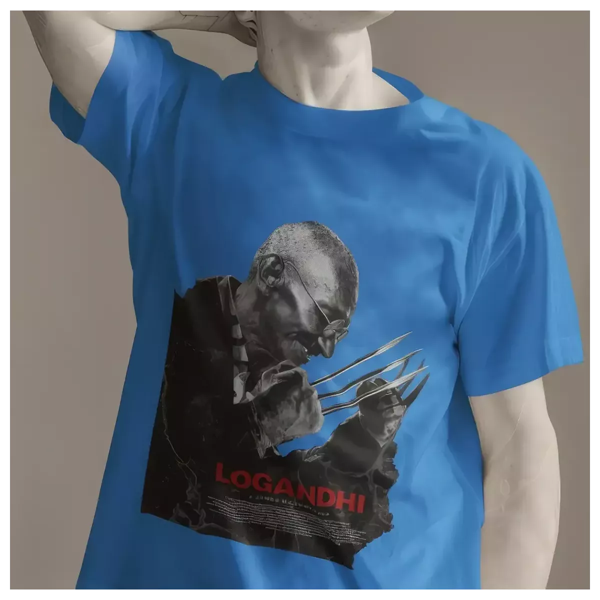 LOGANDHI t-shirt homme col rond 100% coton