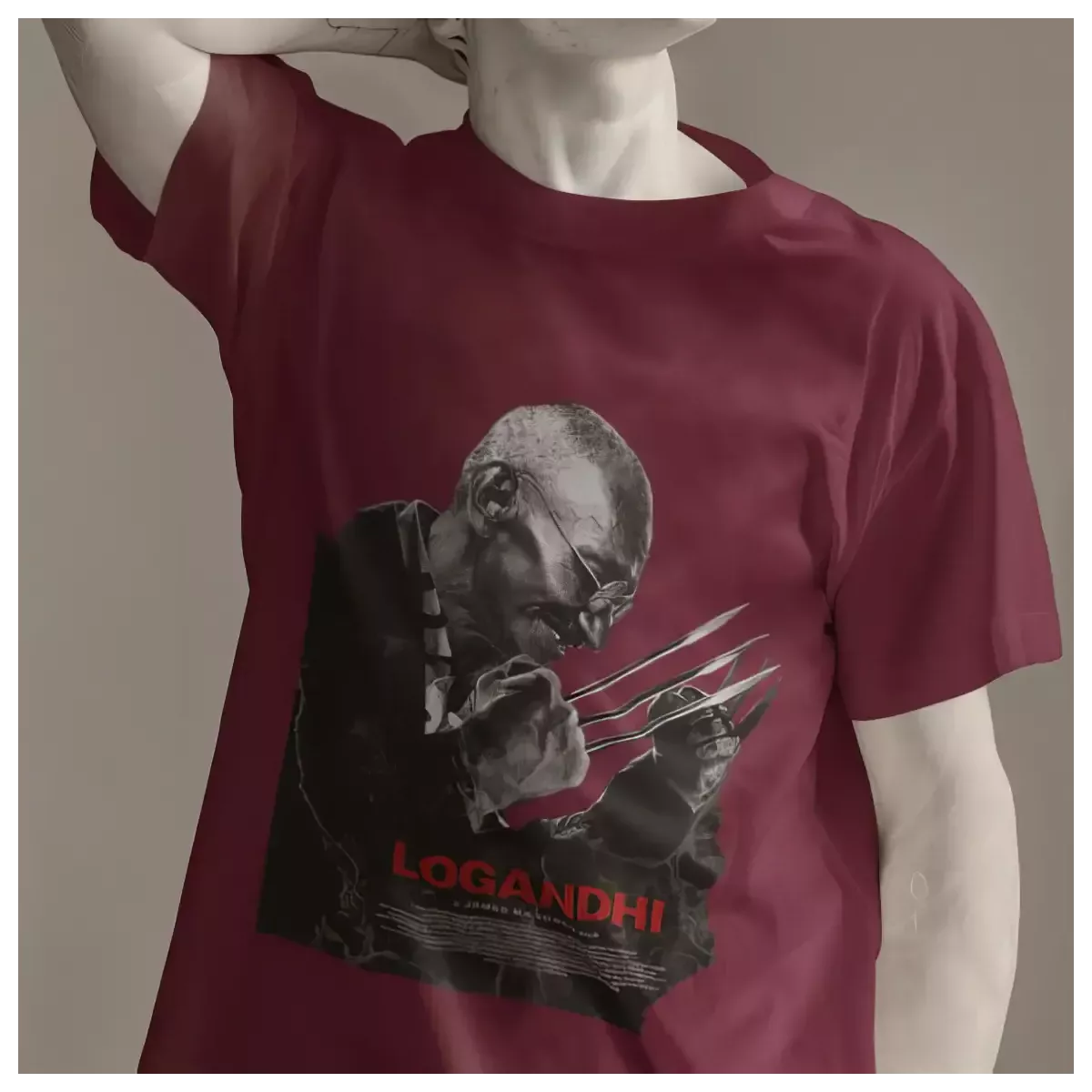 LOGANDHI t-shirt homme col rond 100% coton