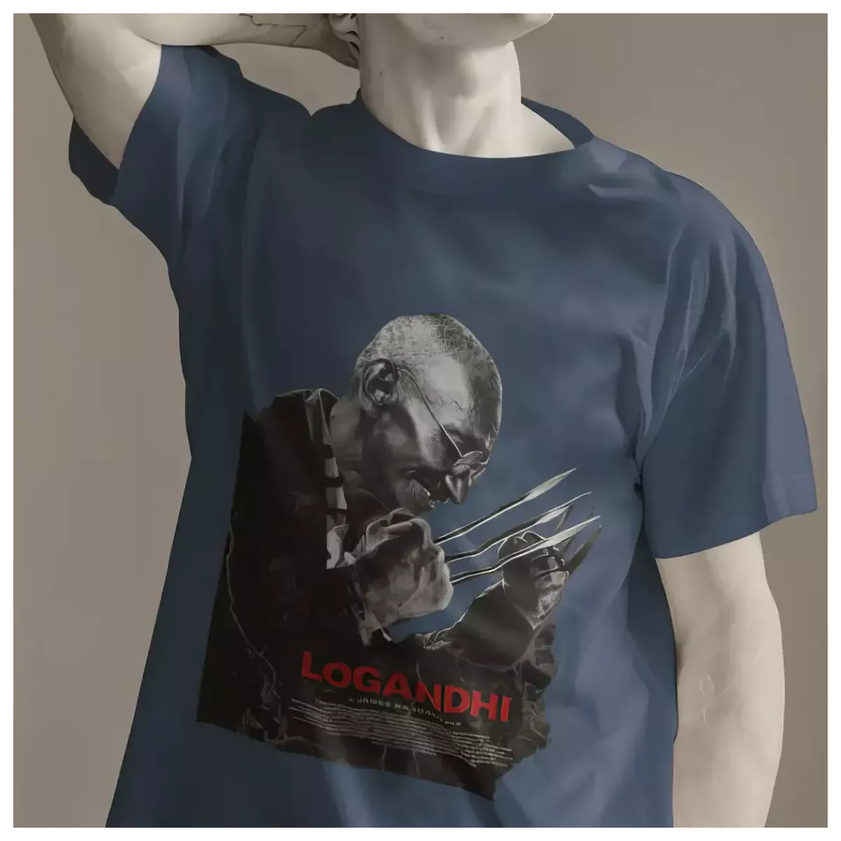 LOGANDHI t-shirt homme col rond 100% coton