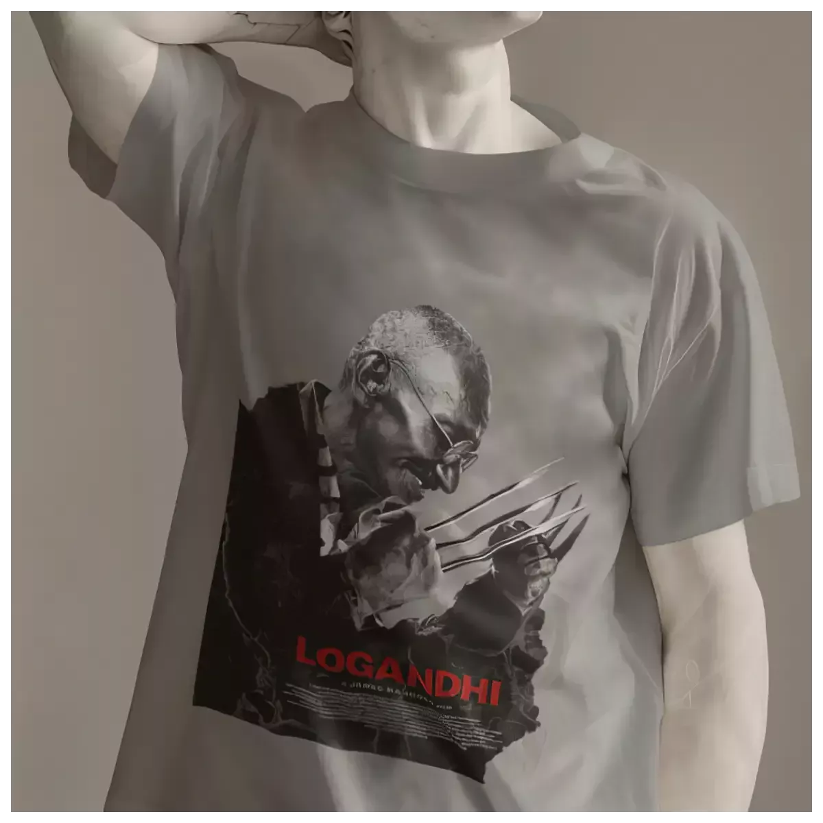 LOGANDHI t-shirt homme col rond 100% coton