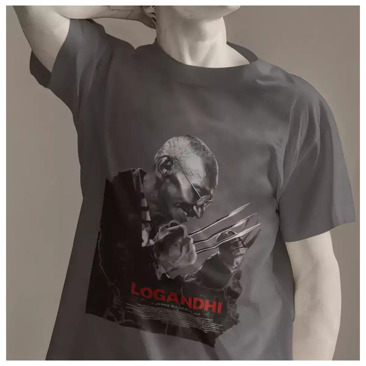 LOGANDHI t-shirt homme col rond 100% coton