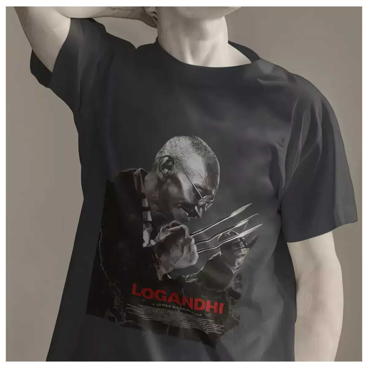 LOGANDHI t-shirt homme col rond 100% coton