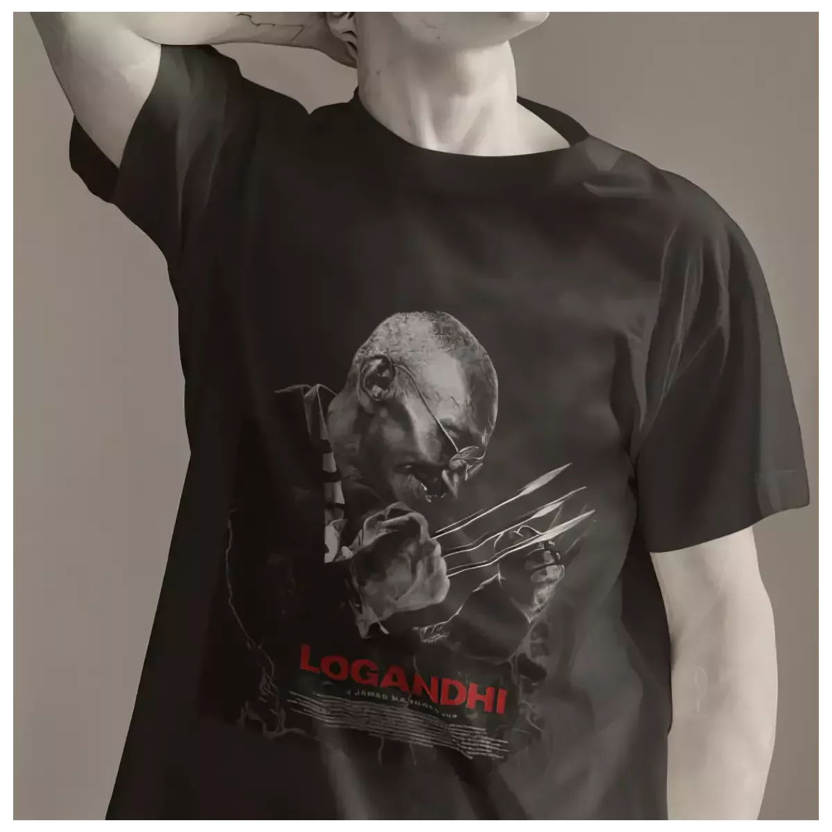 LOGANDHI t-shirt homme col rond 100% coton