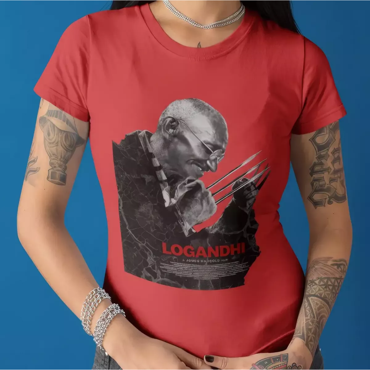 LOGANDHI t-shirt femme col rond 100% coton