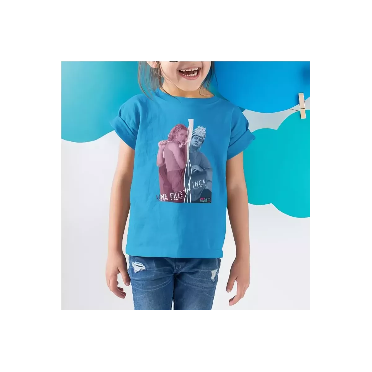 INCA UNE FILLE t-shirt enfant unisexe 100% coton