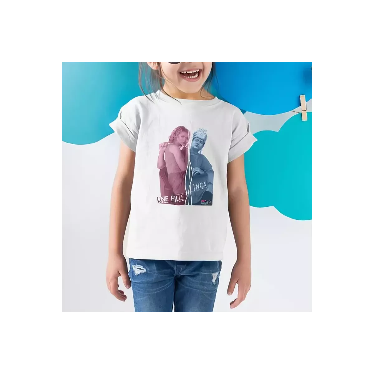 INCA UNE FILLE t-shirt enfant unisexe 100% coton