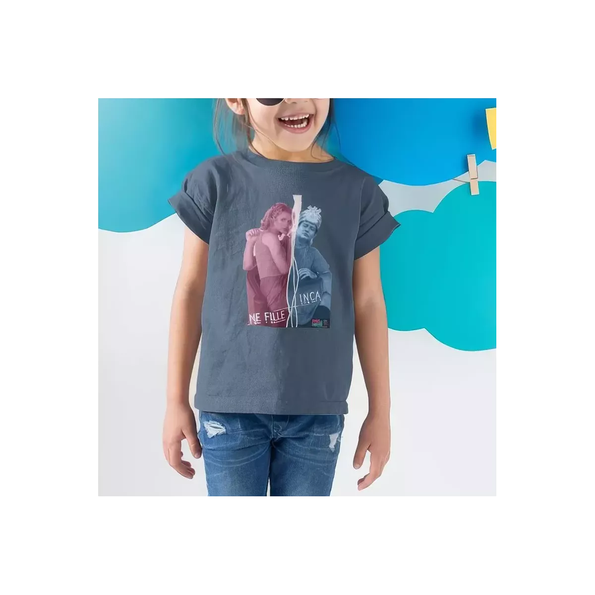 INCA UNE FILLE t-shirt enfant unisexe 100% coton