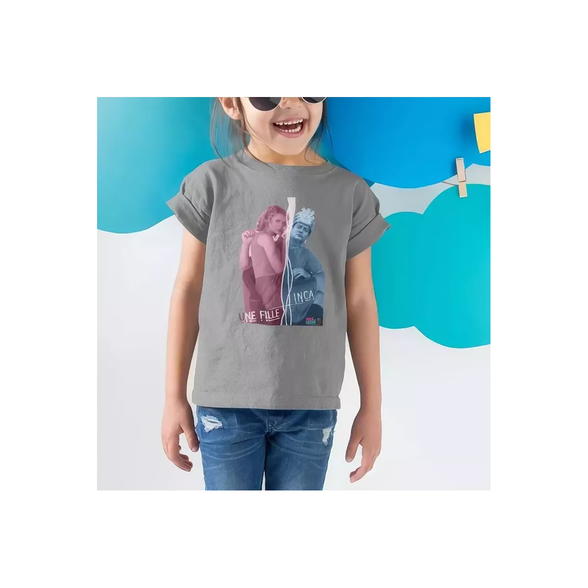 INCA UNE FILLE t-shirt enfant unisexe 100% coton