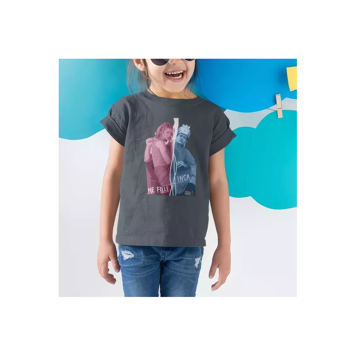 INCA UNE FILLE t-shirt enfant unisexe 100% coton