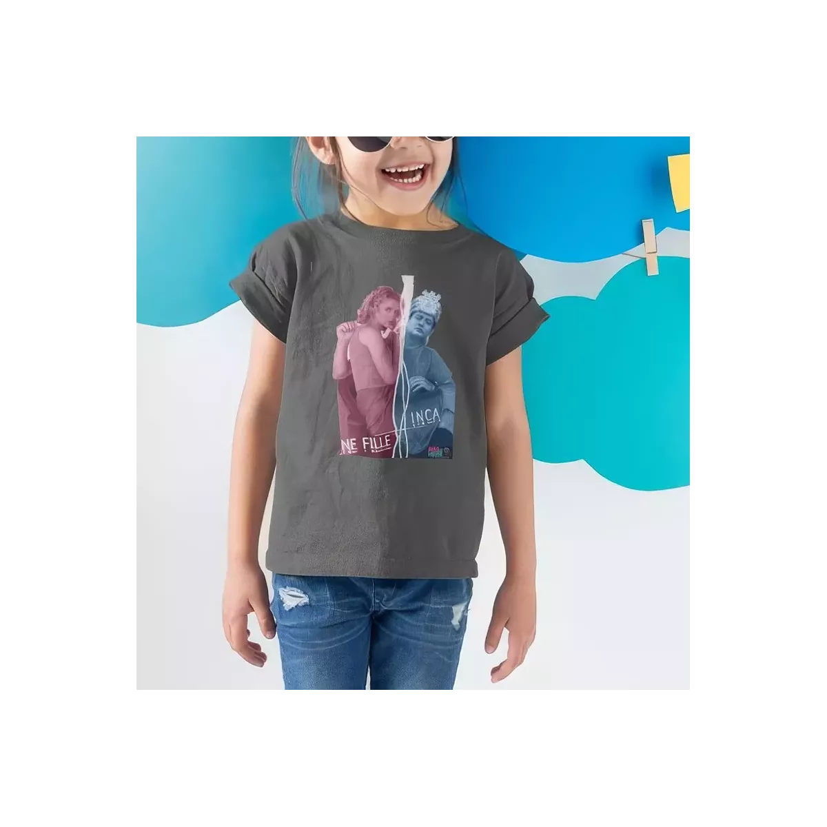 INCA UNE FILLE t-shirt enfant unisexe 100% coton