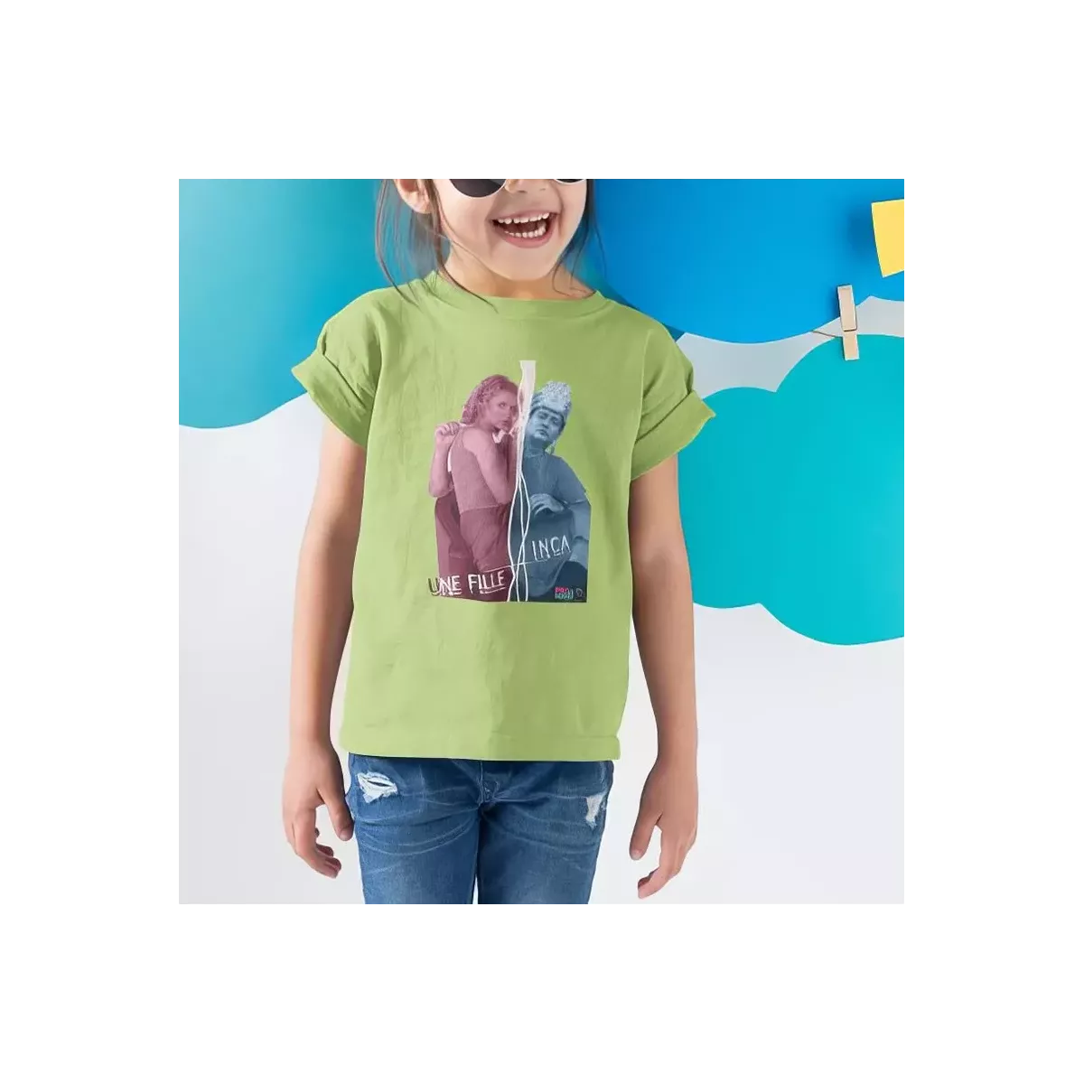 INCA UNE FILLE t-shirt enfant unisexe 100% coton