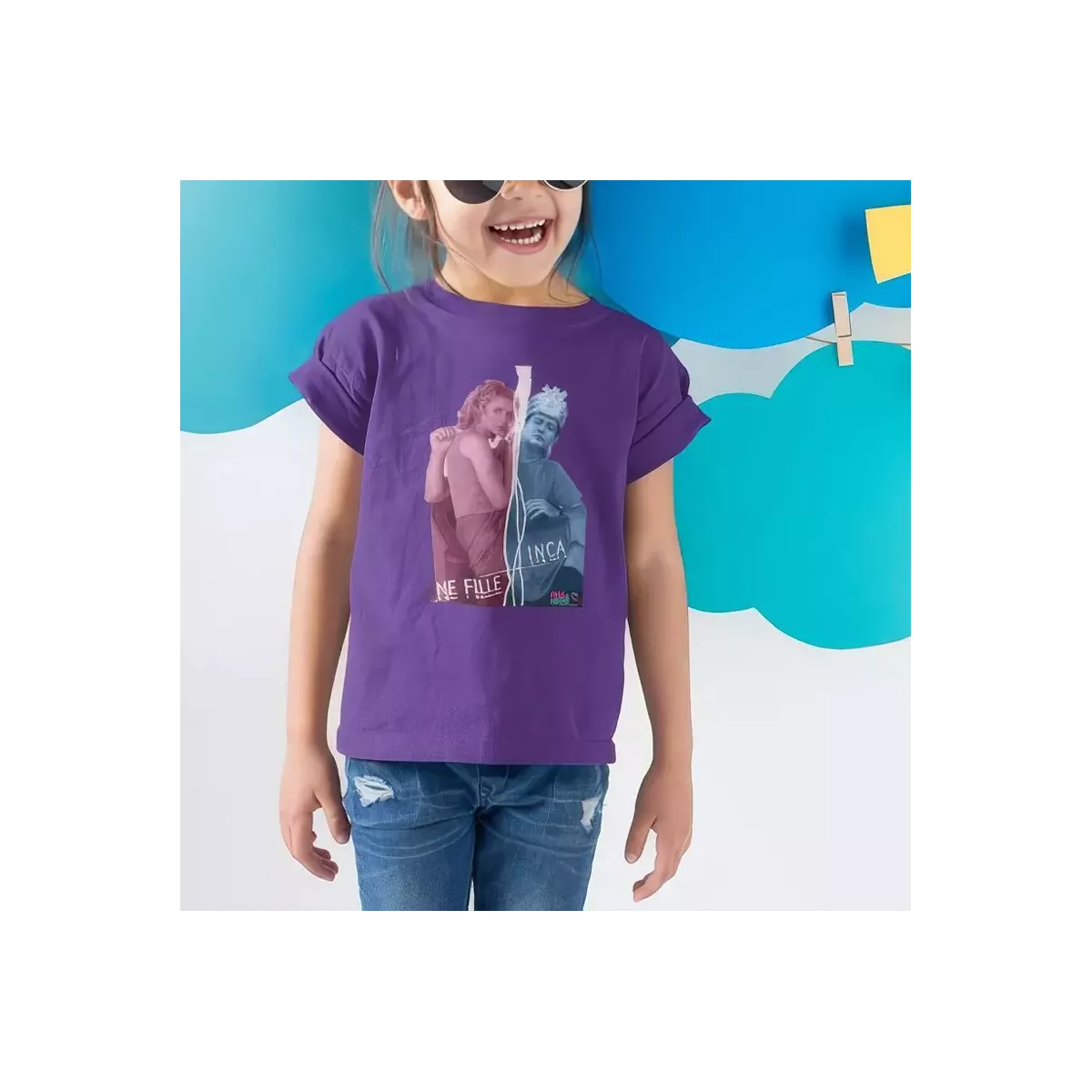 INCA UNE FILLE t-shirt enfant unisexe 100% coton