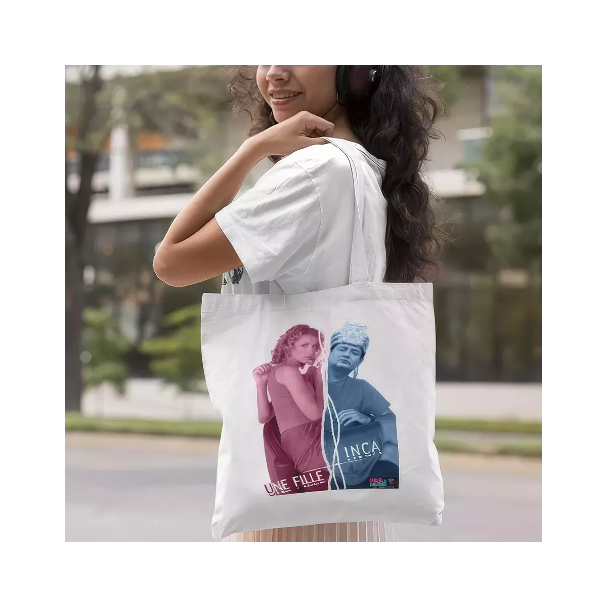 INCA UNE FILLE tote bag 100% coton