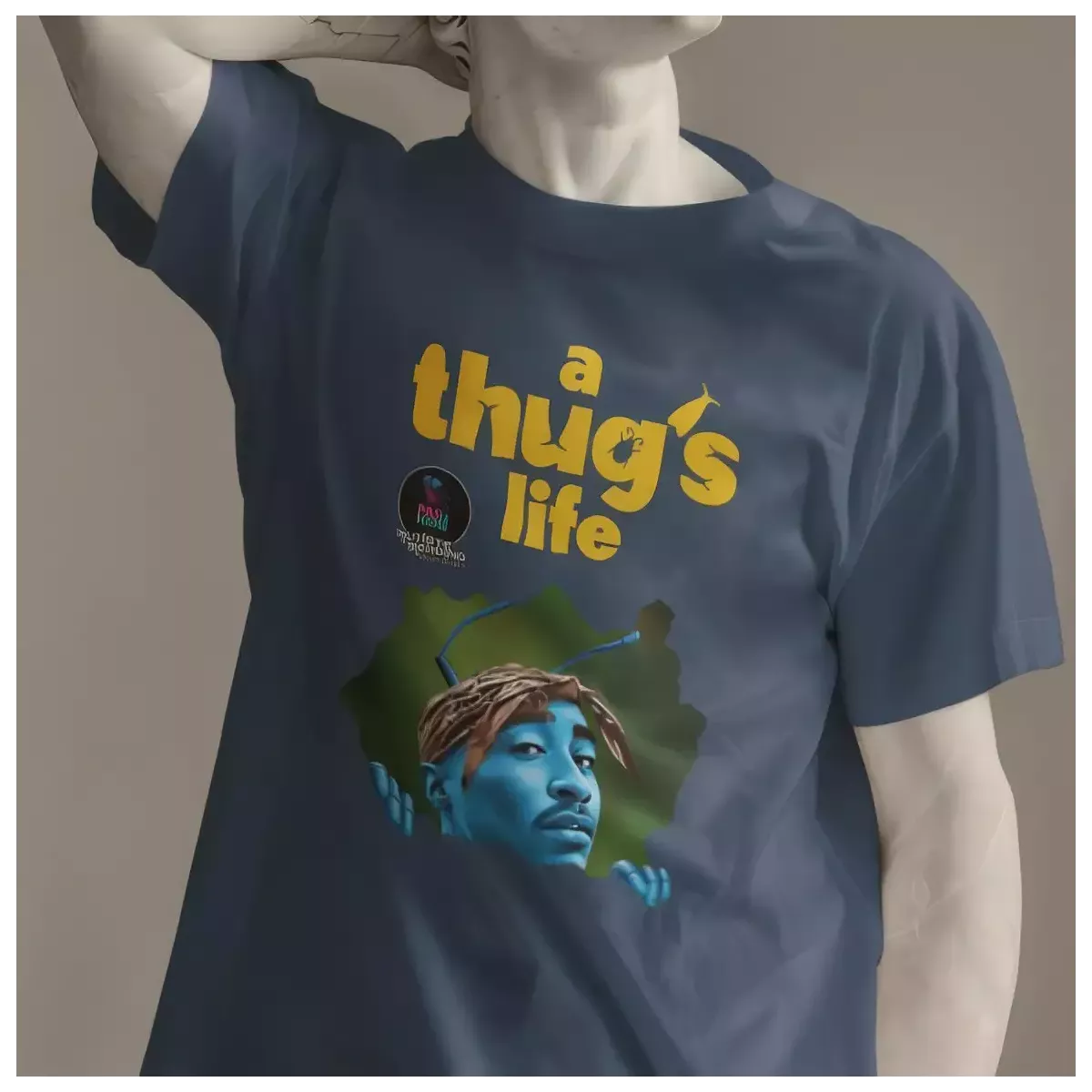 A THUG'S LIFE t-shirt homme col rond 100% coton