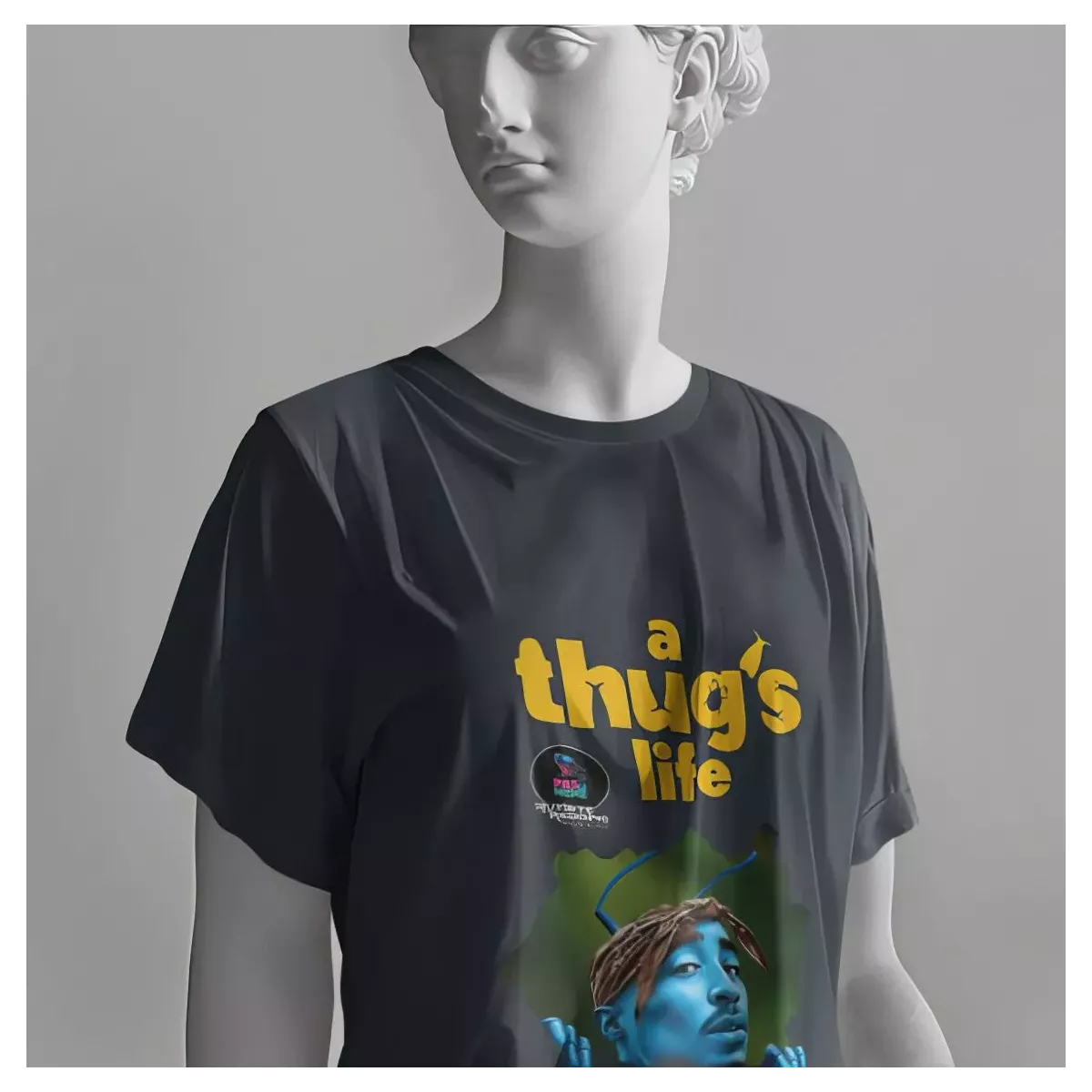 A THUG'S LIFE t-shirt femme col rond 100% coton