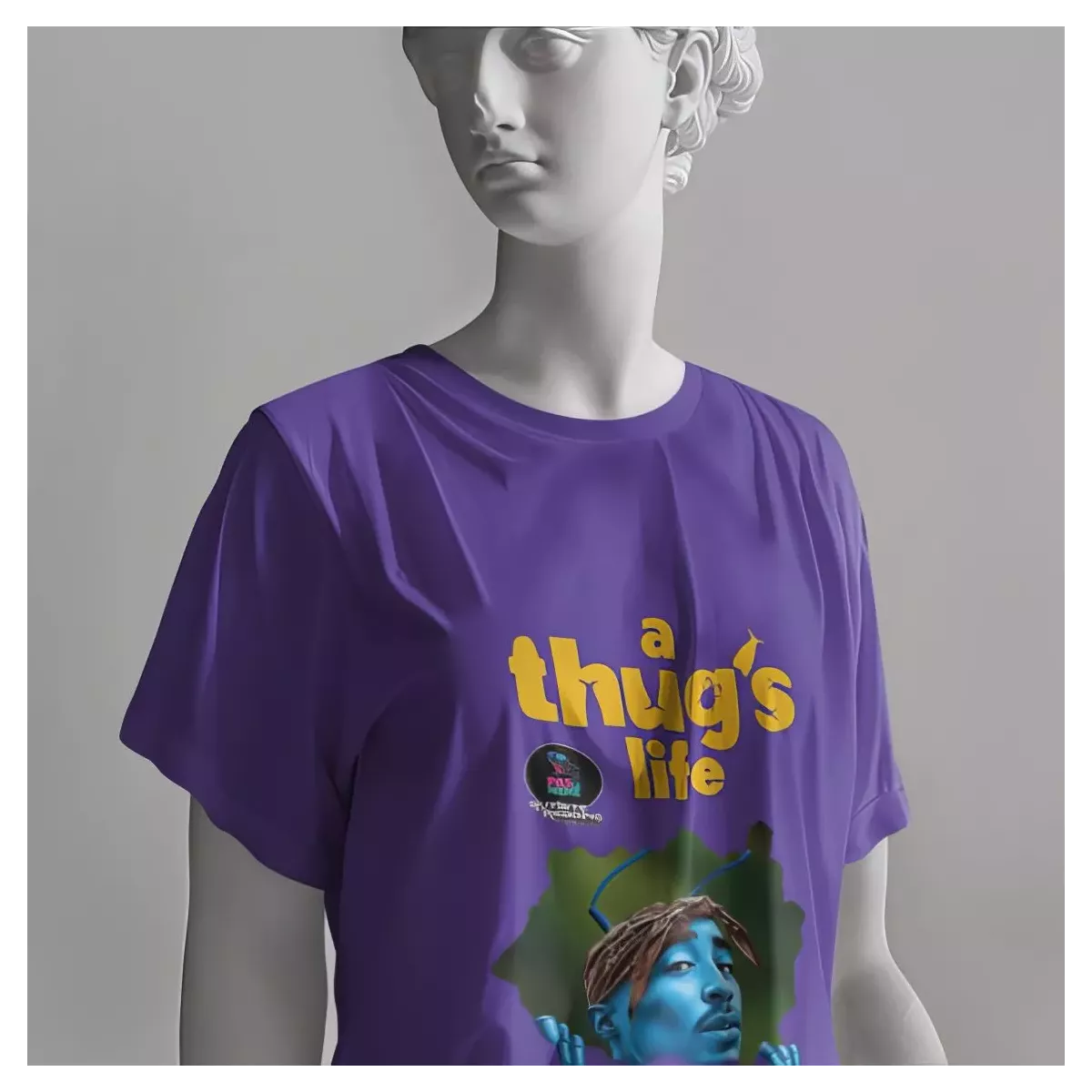 A THUG'S LIFE t-shirt femme col rond 100% coton