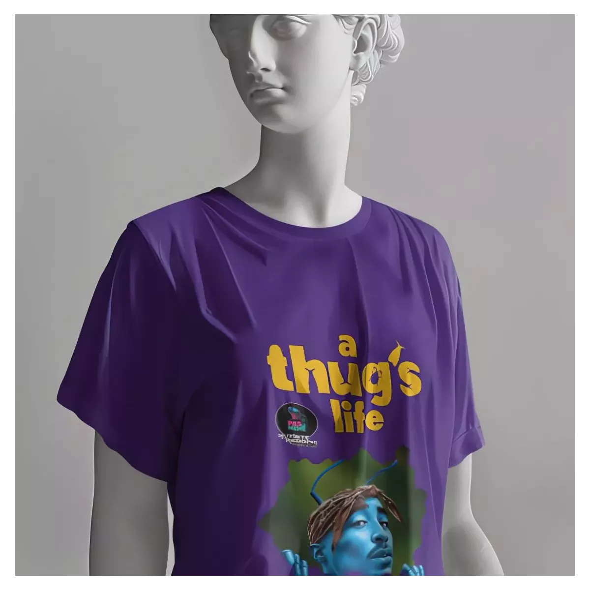 A THUG'S LIFE t-shirt femme col rond 100% coton