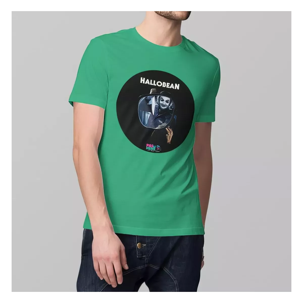 HALLOBEAN t-shirt homme col rond 100% coton