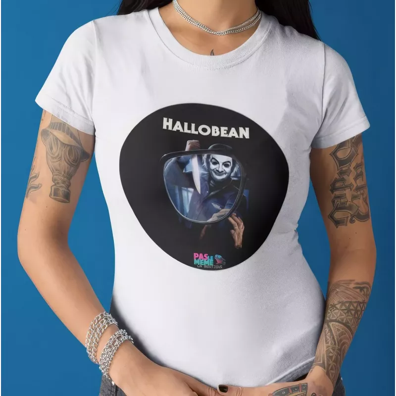 HALLOBEAN t-shirt femme col rond 100% coton