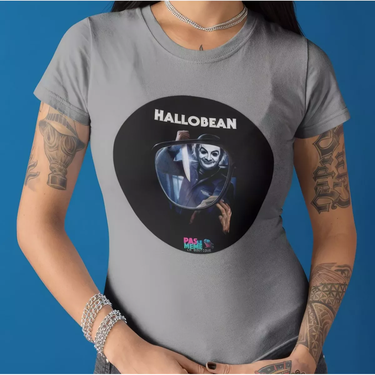 HALLOBEAN t-shirt femme col rond 100% coton