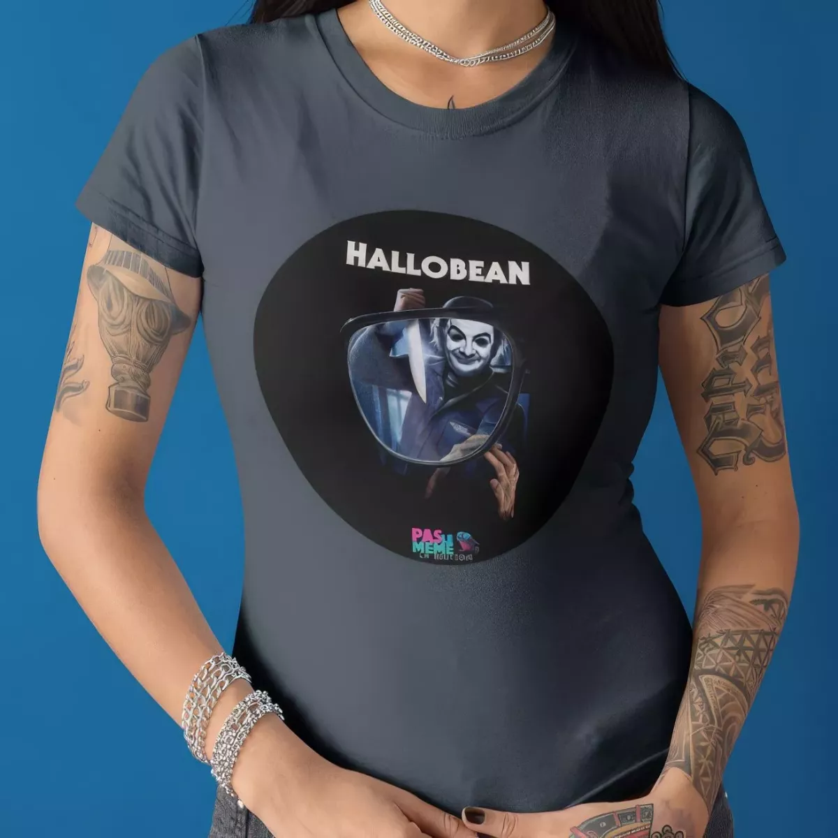 HALLOBEAN t-shirt femme col rond 100% coton