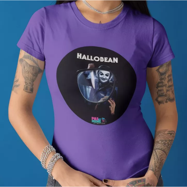 HALLOBEAN t-shirt femme col rond 100% coton