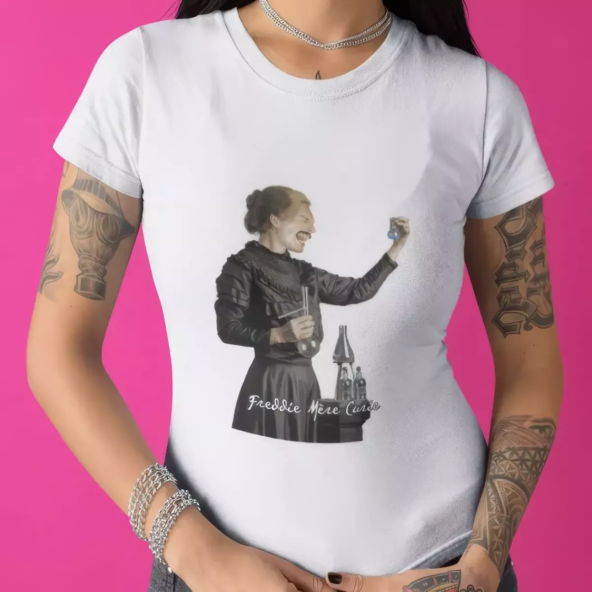 FREDDIE MERE CURIE t-shirt col rond femme 100% coton