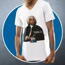 2 BACH t-shirt homme à col V 100% coton