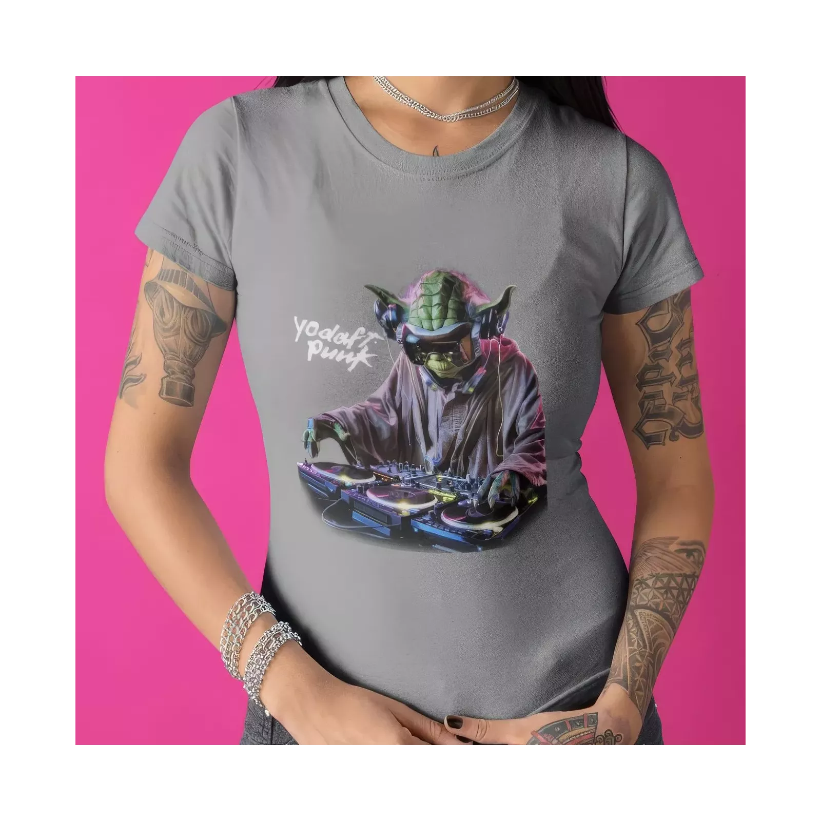 YODAFT PUNK t-shirt femme col rond 100% coton