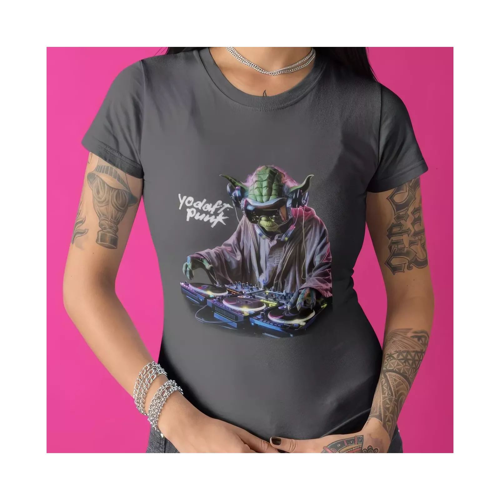 YODAFT PUNK t-shirt femme col rond 100% coton