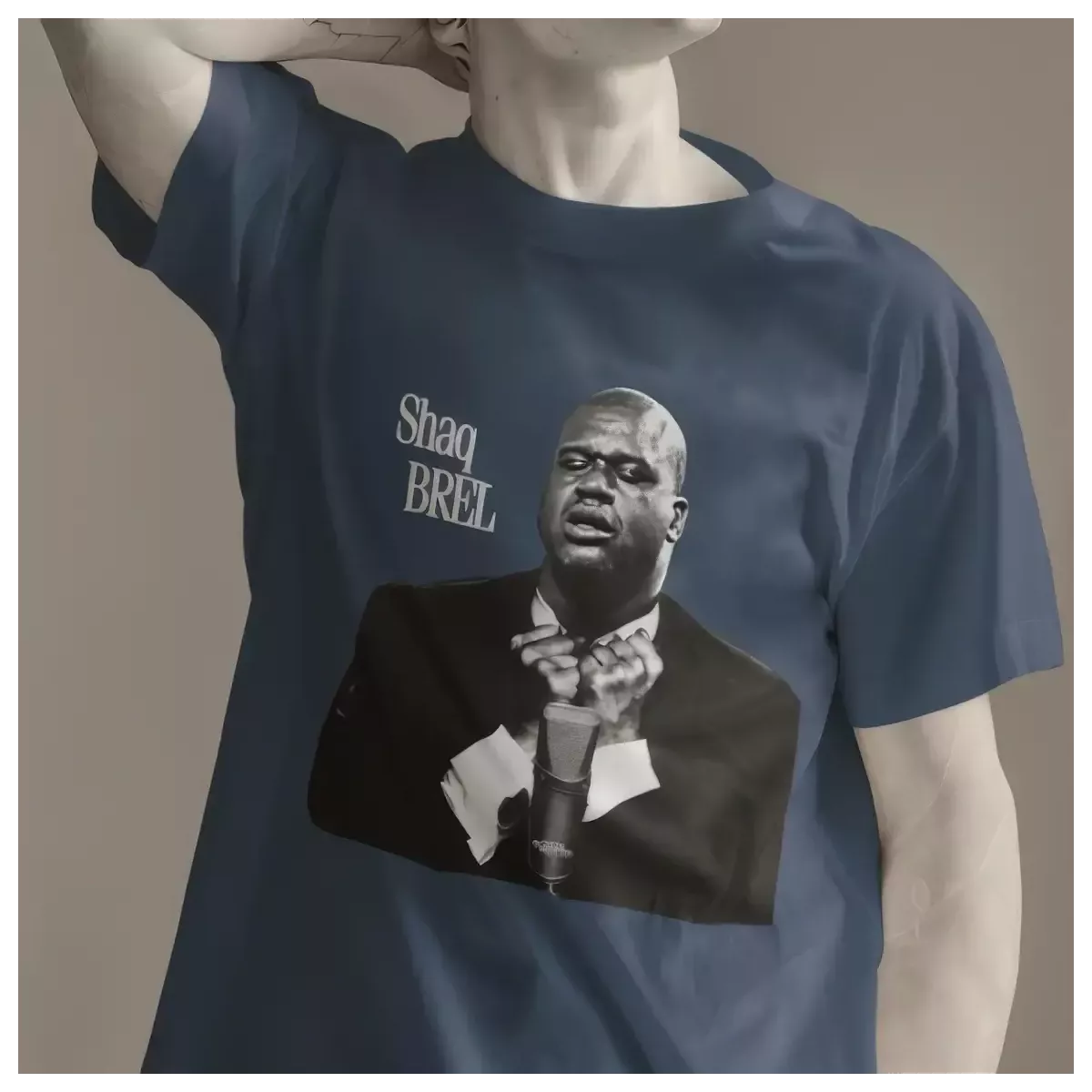 SHAQ BREL t-shirt homme col rond  100% coton