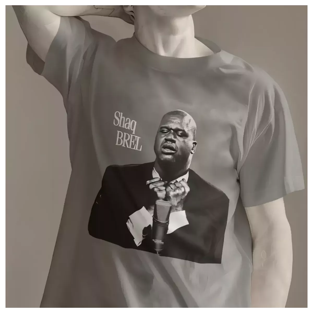 SHAQ BREL t-shirt homme col rond  100% coton