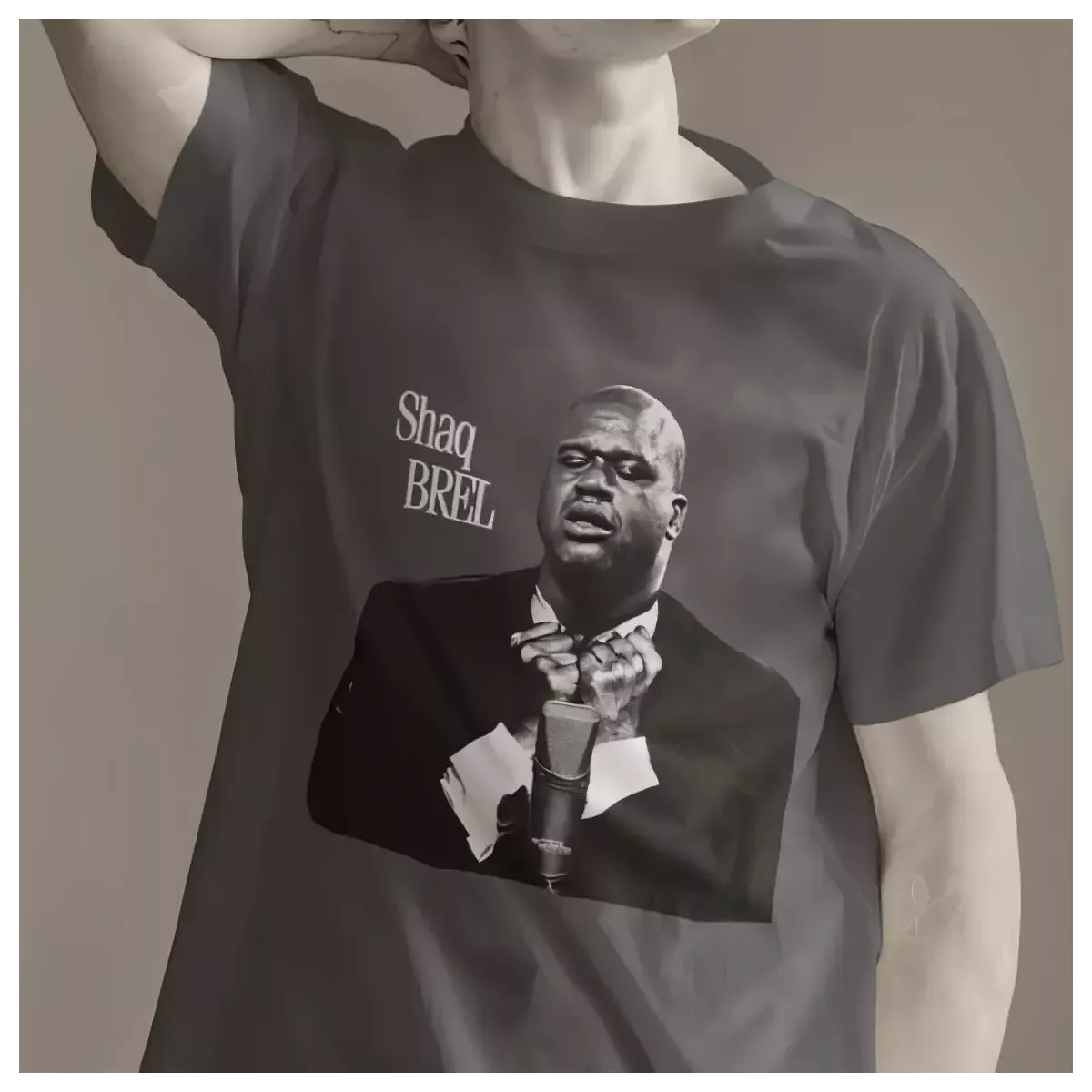 SHAQ BREL t-shirt homme col rond  100% coton