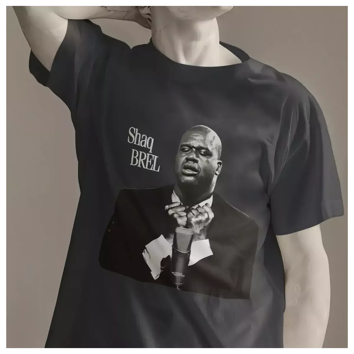 SHAQ BREL t-shirt homme col rond  100% coton