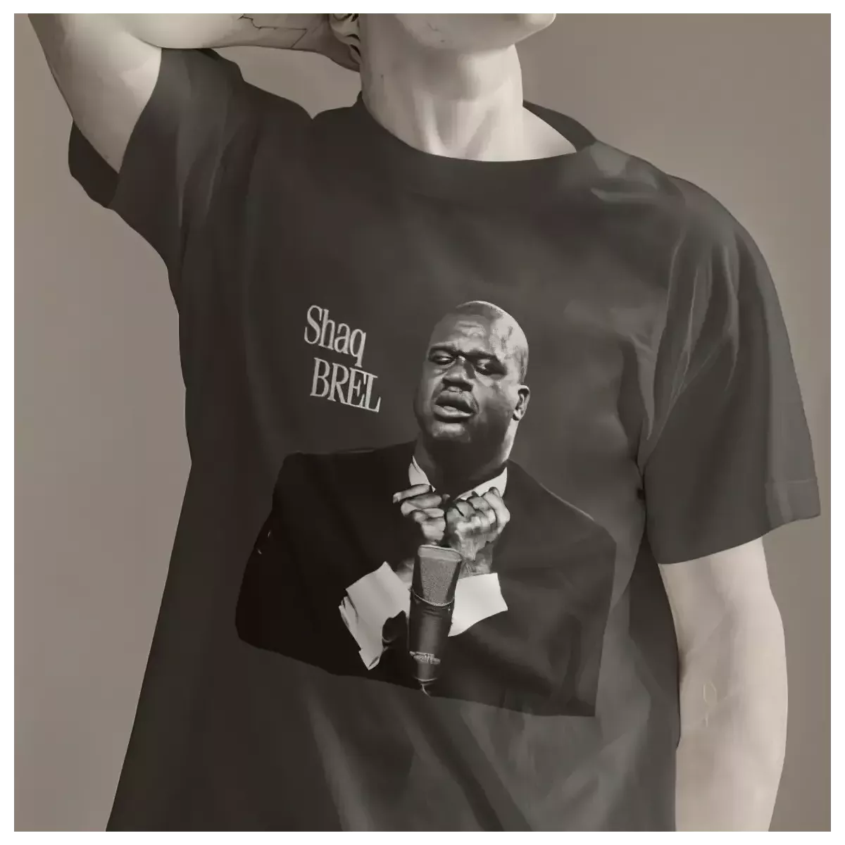 SHAQ BREL t-shirt homme col rond  100% coton