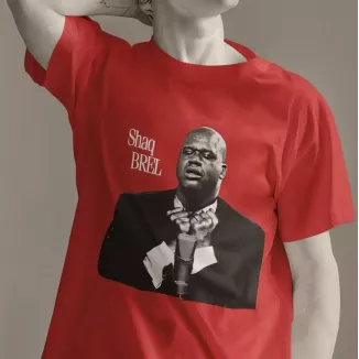 SHAQ BREL t-shirt homme col rond  100% coton